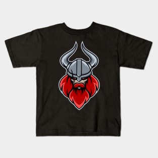 Red viking character design Kids T-Shirt